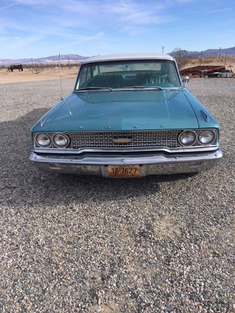 1963 Ming Green/Corinthian white top Ford Galaxie Fastback