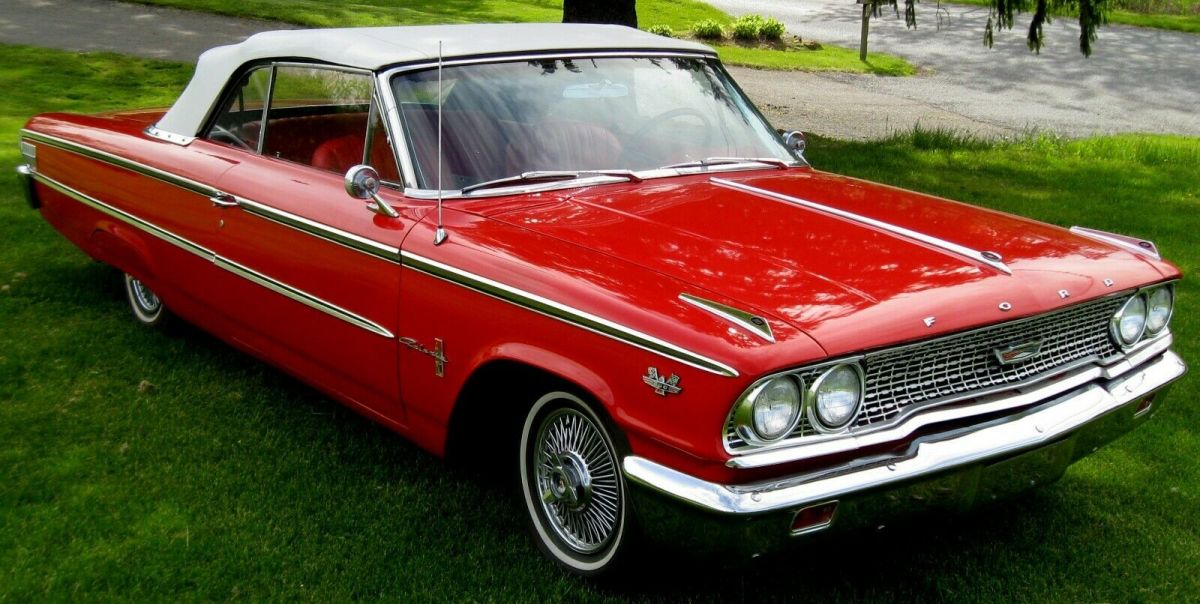 1963 Red Ford Galaxie Convertible