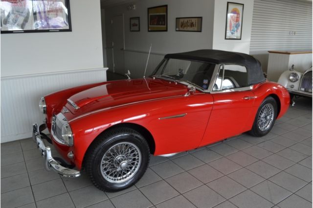 1963 Red Austin Healey MKII Convertible