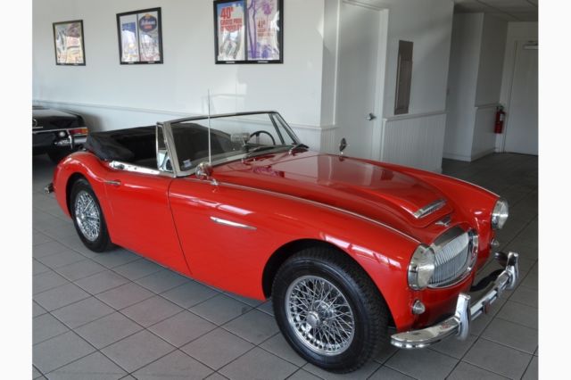 1963 Red Austin Healey MKII Convertible