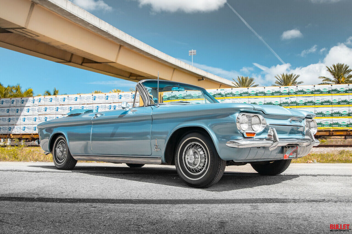 1963 Blue Chevrolet Corvair Convertible