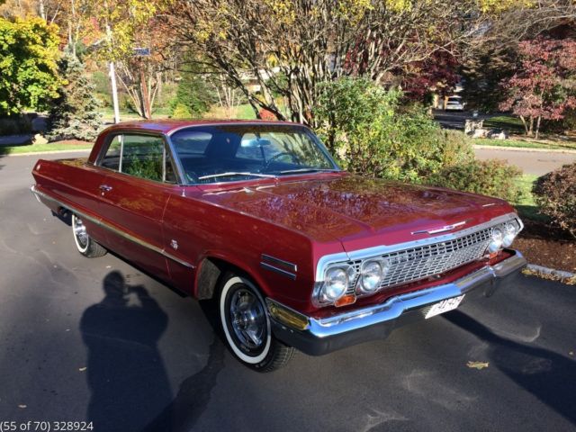 1963 Maroon Chevrolet Impala Coupe