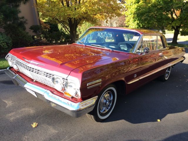 1963 Maroon Chevrolet Impala Coupe