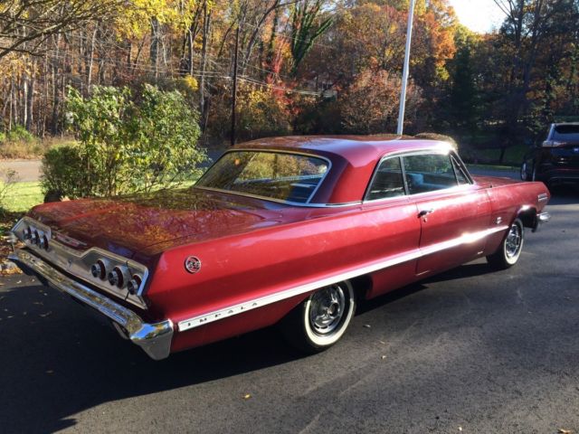 1963 Maroon Chevrolet Impala Coupe