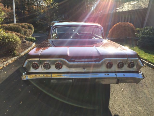 1963 Maroon Chevrolet Impala Coupe