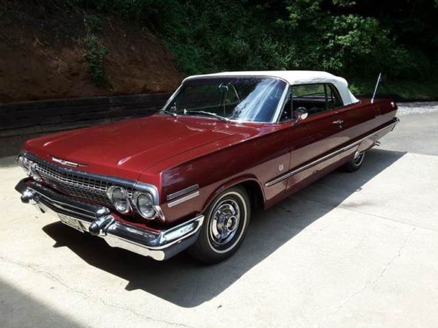 1963 Burgundy Chevrolet Impala Convertible