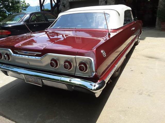 1963 Burgundy Chevrolet Impala Convertible