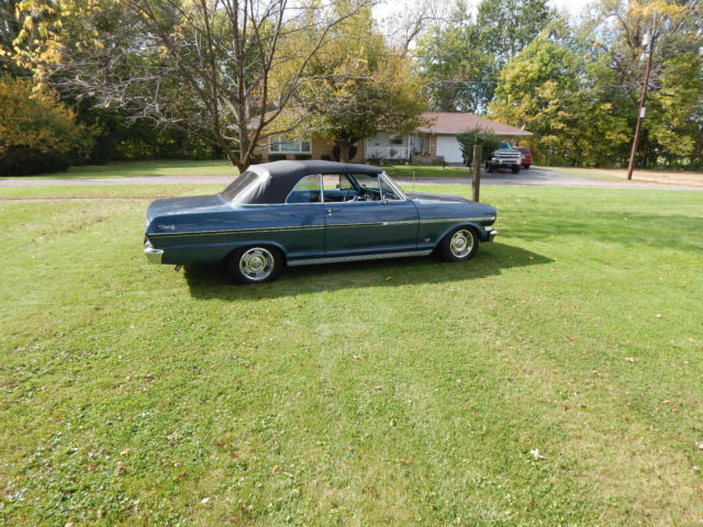 1963 Blue Chevrolet Nova Convertible