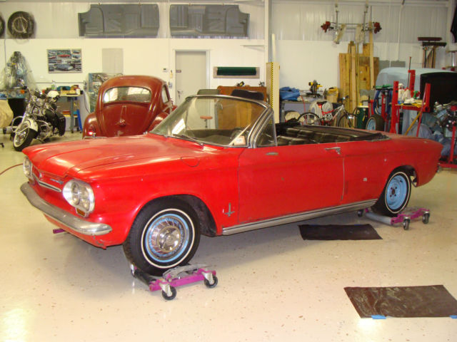 1963 Red Chevrolet Corvair Convertible