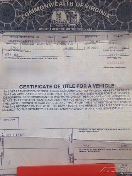 1963 Black Chevrolet Other