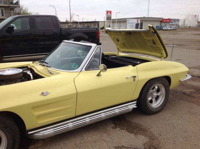 1963 Yellow Chevrolet Corvette Convertible