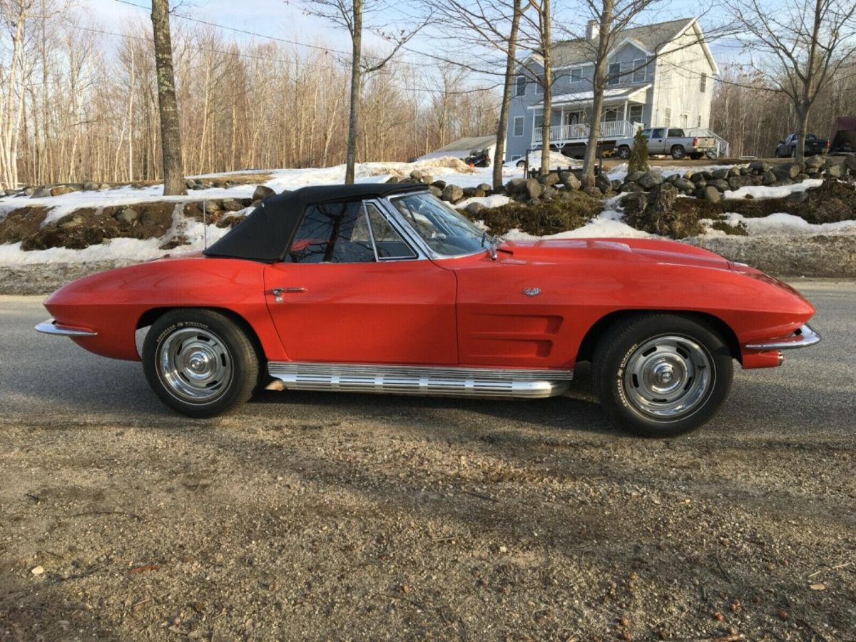 1963 Red Chevrolet Corvette Convertible