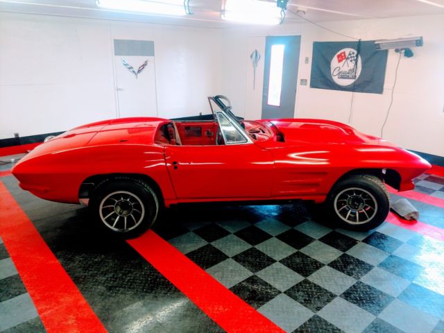 1963 Red Chevrolet Corvette Convertible
