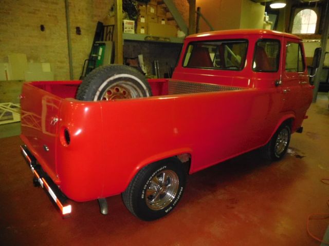 1963 Viper Red Ford E-Series Van 5 window cab