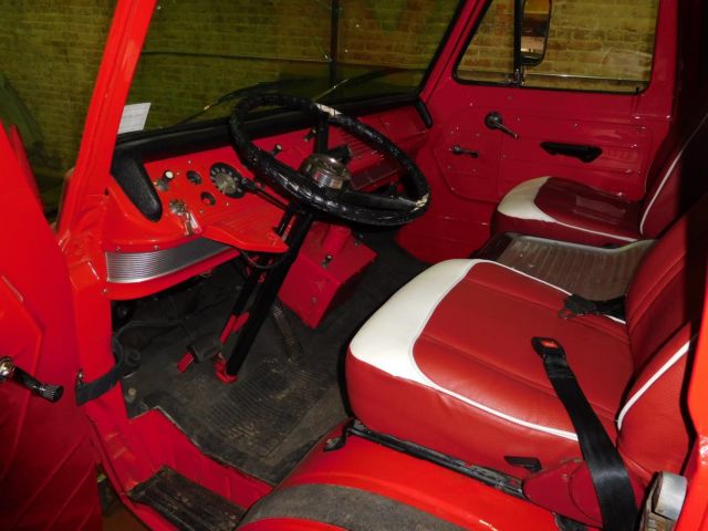 1963 Viper Red Ford E-Series Van 5 window cab