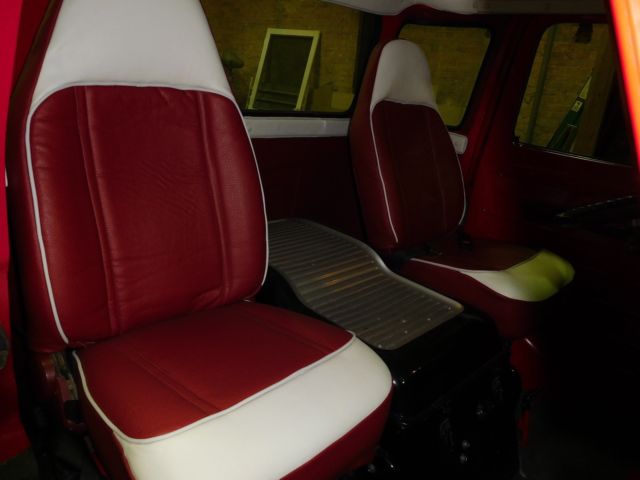 1963 Viper Red Ford E-Series Van 5 window cab