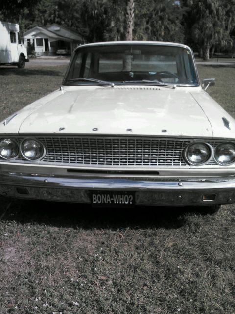 1963 White Ford Fairlane 4 door