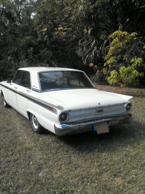 1963 White Ford Fairlane 4 door