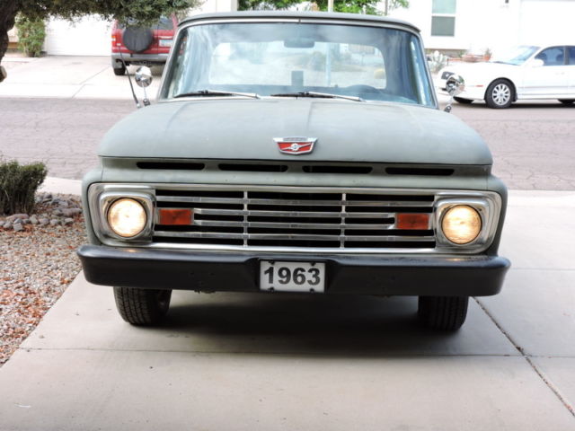 1963 Green Primer Ford F-100 Short Bed Truck