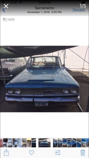 1963 Blue Ford Fairlane Sedan