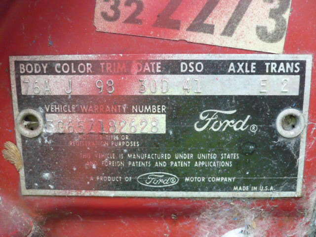1963 Red Ford Galaxie U/K