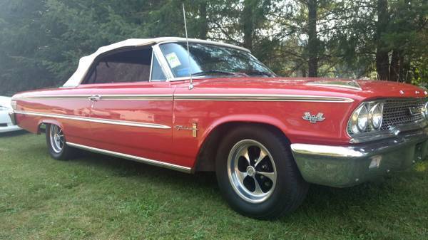 1963 Red Ford Galaxie Convertible
