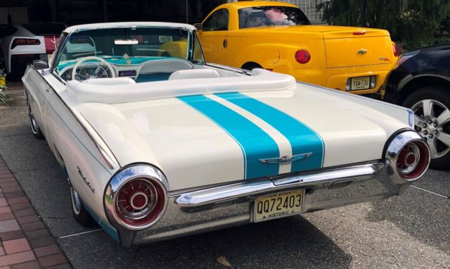 1963 White / Turquoise Ford Thunderbird Convertible