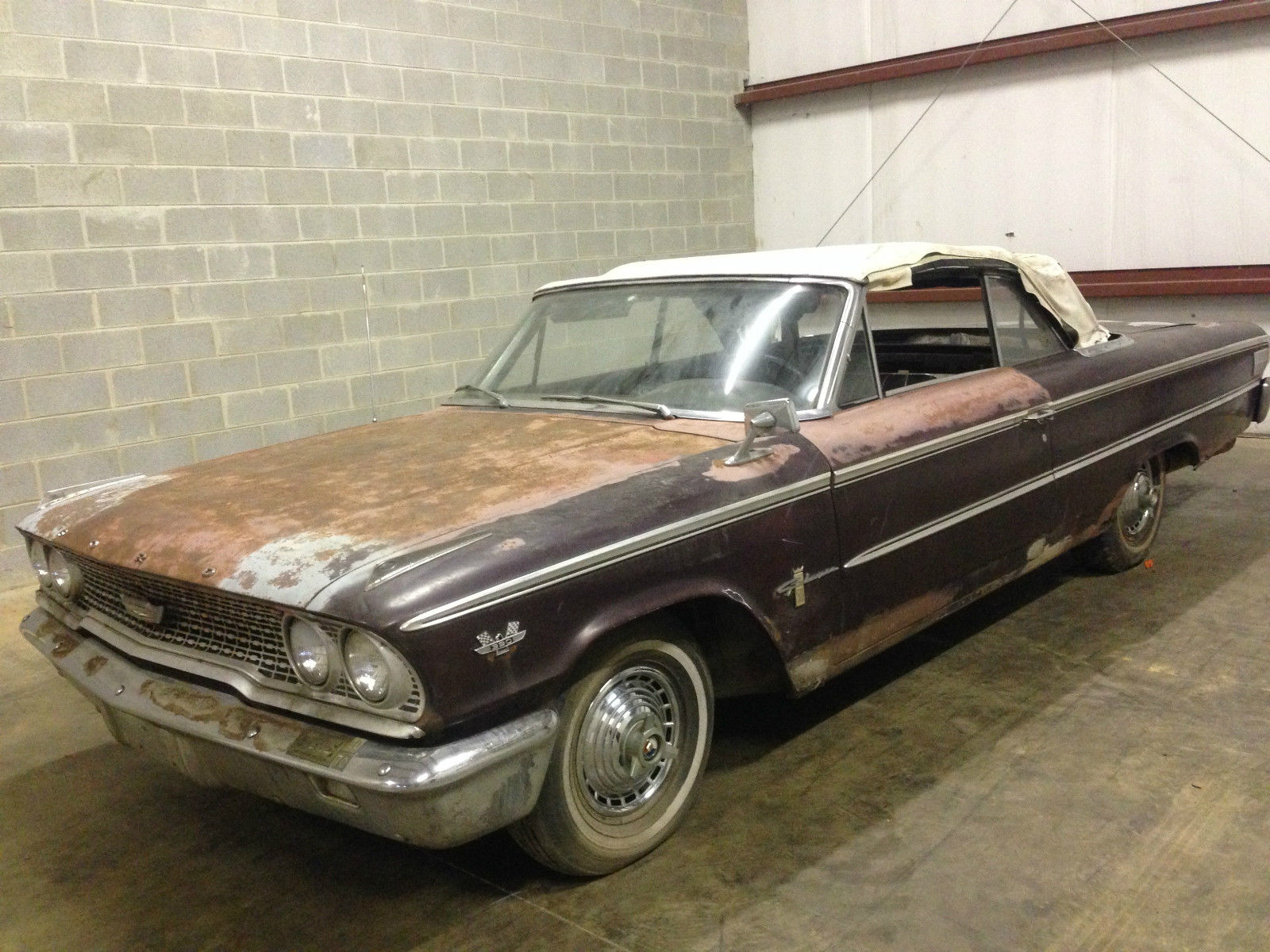 1963 Burgundy Ford Galaxie Convertible