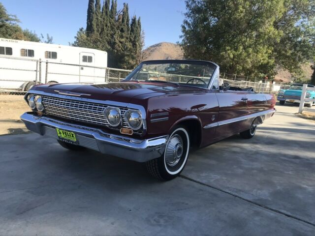 1963 Burgundy Chevrolet Impala Convertible