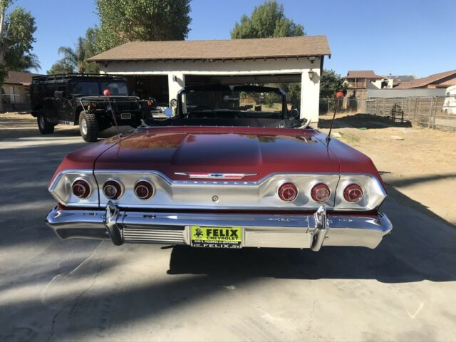 1963 Burgundy Chevrolet Impala Convertible