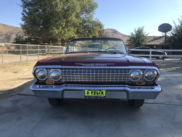 1963 Burgundy Chevrolet Impala Convertible