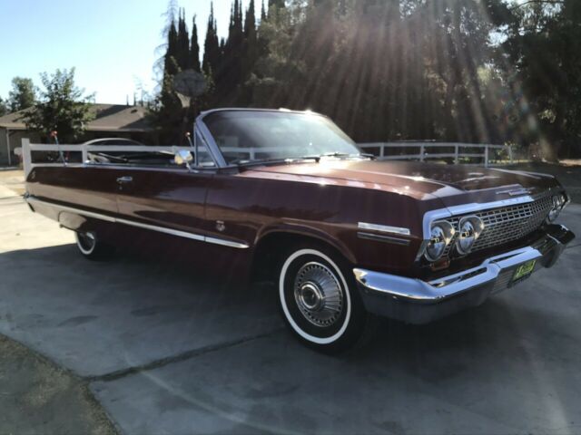 1963 Burgundy Chevrolet Impala Convertible