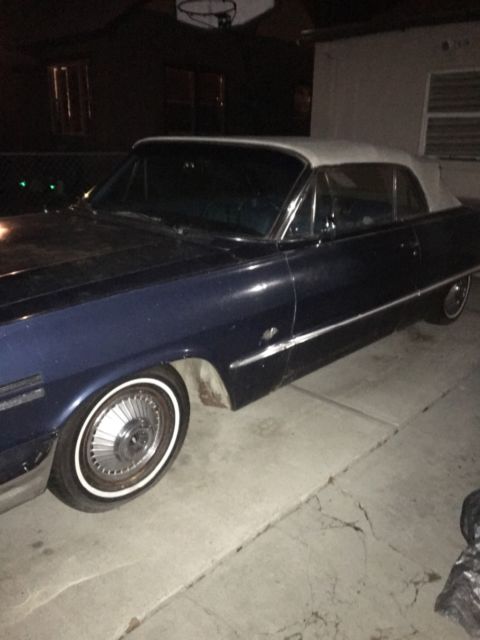 1963 Blue Chevrolet Impala Convertible