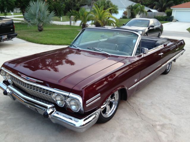 1963 Burgundy Chevrolet Impala Convertible