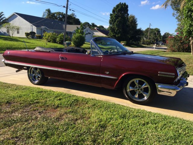1963 Burgundy Chevrolet Impala Convertible