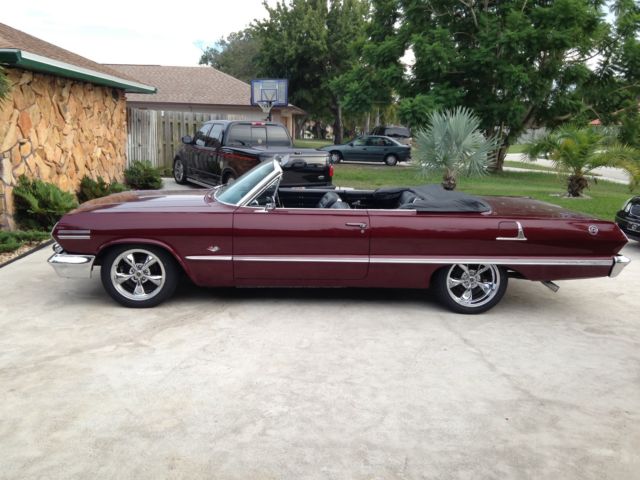 1963 Burgundy Chevrolet Impala Convertible