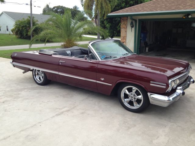 1963 Burgundy Chevrolet Impala Convertible