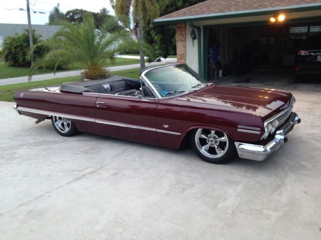 1963 Burgundy Chevrolet Impala Convertible