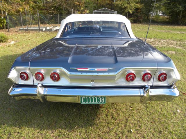 1963 Blue Chevrolet Impala Convertible