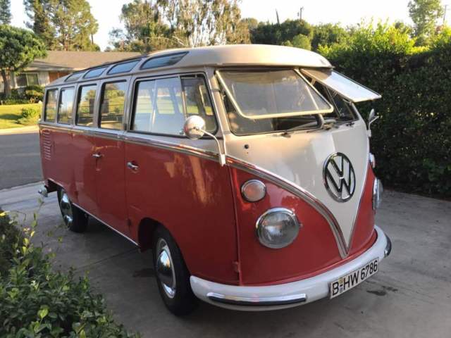1963 Sealing Wax Red/ Cream Volkswagen Bus/Vanagon 23 Window Bus / Transporter