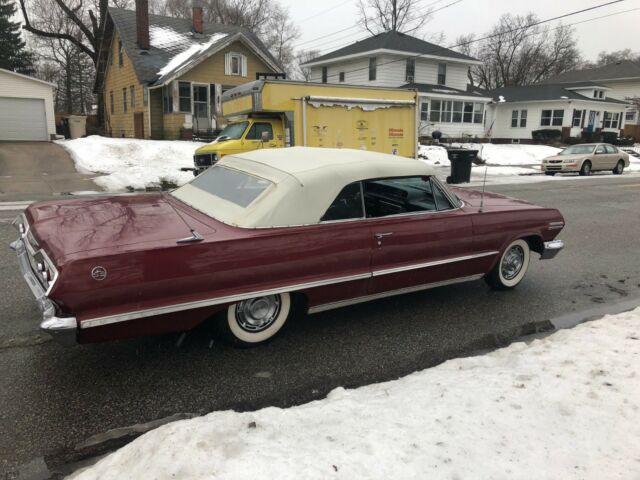 1963 Burgundy Chevrolet Impala Convertible