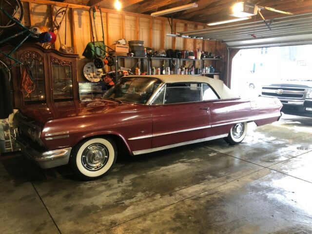 1963 Burgundy Chevrolet Impala Convertible