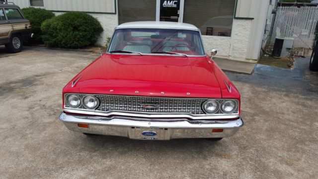 1963 red/white Ford Galaxie 2 door fast back