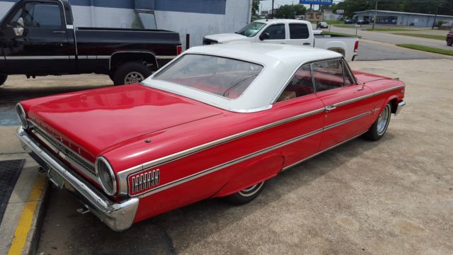 1963 red/white Ford Galaxie 2 door fast back