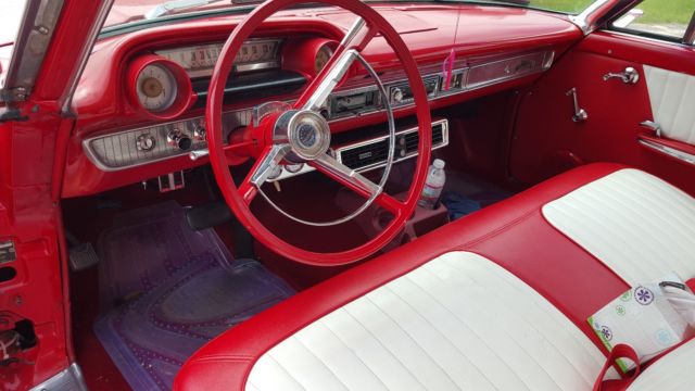 1963 red/white Ford Galaxie 2 door fast back