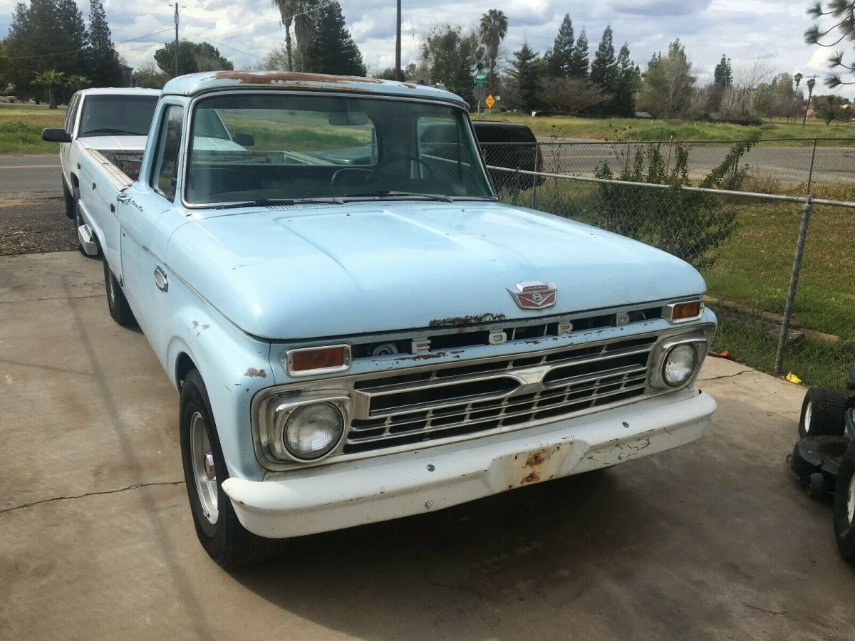 1966 Blue Ford F-100 Standard Cab Pickup