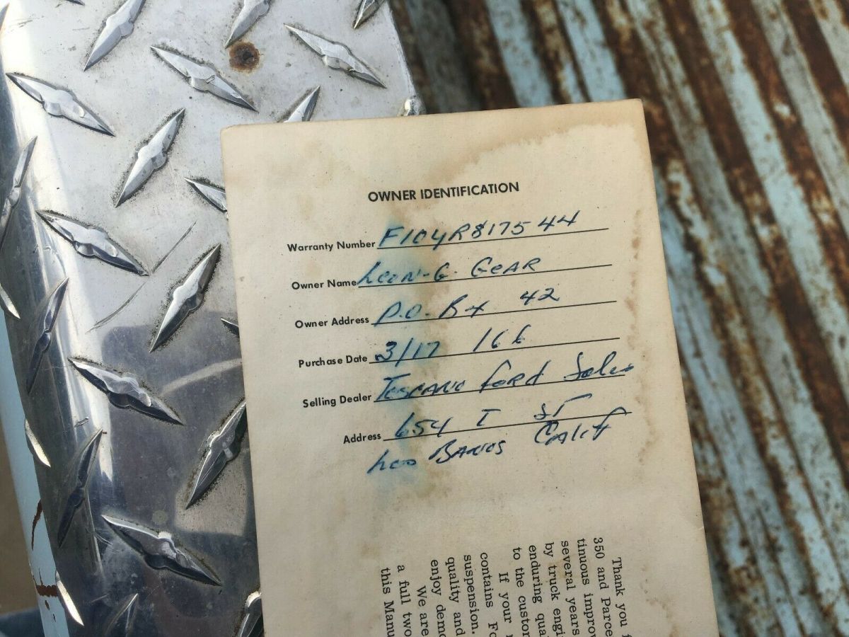 1966 Blue Ford F-100 Standard Cab Pickup