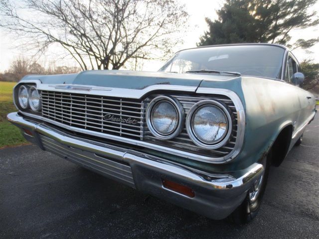 1964 Blue Chevrolet Biscayne Coupe