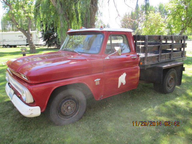 1964 red Chevrolet C/K Pickup 3500 truck