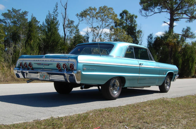 1964 aqua Chevrolet Impala coupe